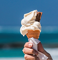 Homes for sale in Lavallette allow you to enjooy a melty ice cream cone every day 